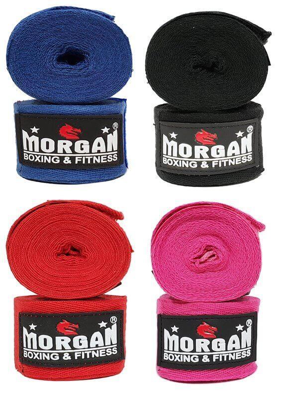 PAIR OF MORGAN COTTON BOXING PROTECTIVE HAND WRAPS BANDAGE 180inch - 4m long - sweatcentral