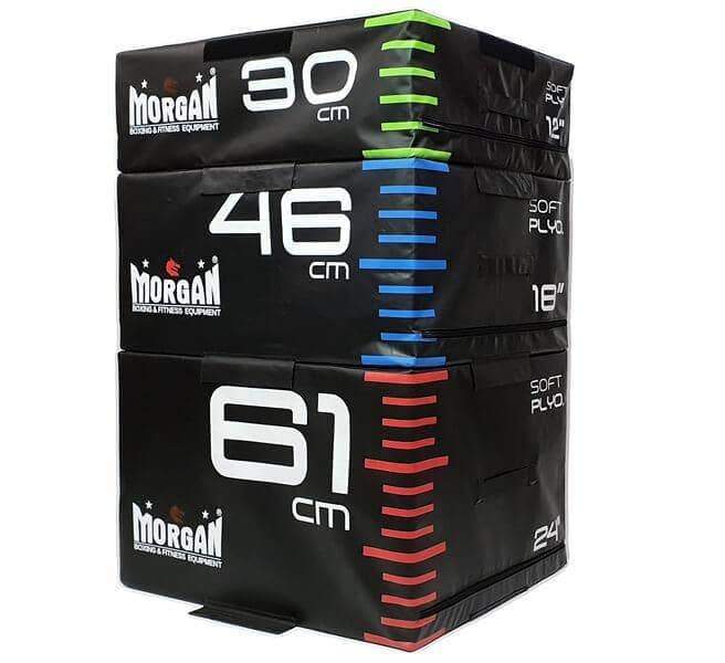 SET OF 3 MORGAN HD MODULAR FITNESS HIGH DENSITY FOAM PLYO BOX 12" + 18" + 24" - sweatcentral