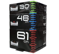 SET OF 3 MORGAN HD MODULAR FITNESS HIGH DENSITY FOAM PLYO BOX 12" + 18" + 24" - sweatcentral