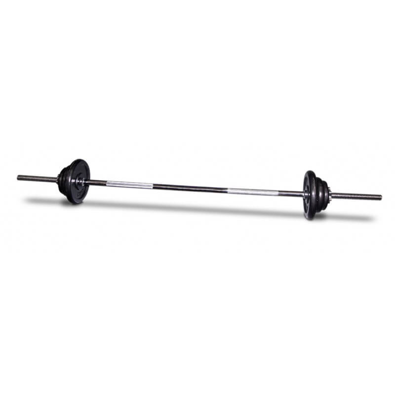 Set Of Standard 60" Spin Lock Barbell And 22.5kg Cast Iron Standard Weight Plates And Collars