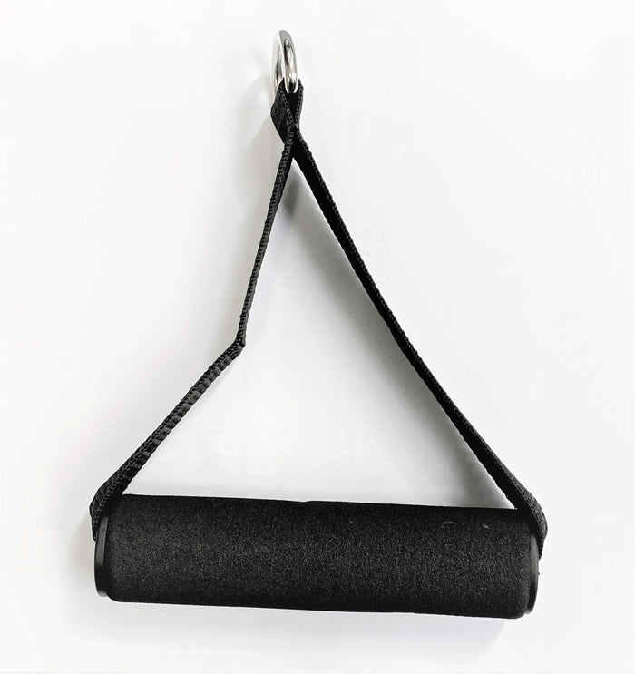 SHORT STIRRUP HANDLE FOAM GRIP CABLE PULLEY STRAP  WITH D RING CROSS STRENGTH GYM ATTACHMENT - SINGLE
