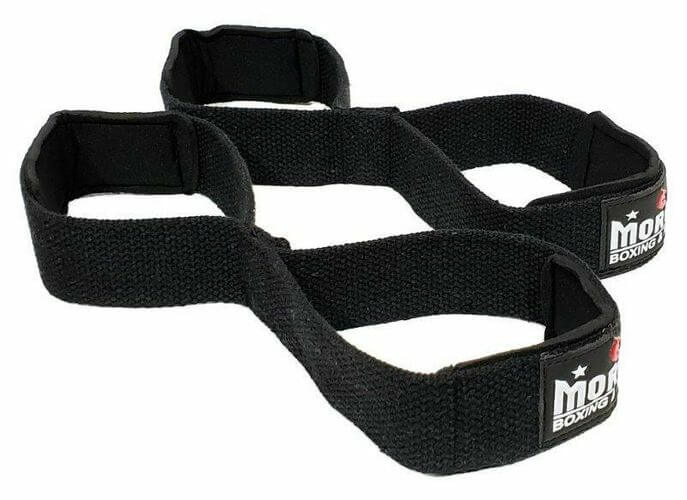 FIGURE 8 STRENGTH WEIGHTS POWER LIFTING GYM BAR STRAPS BLACK COLOR - Sweat Central