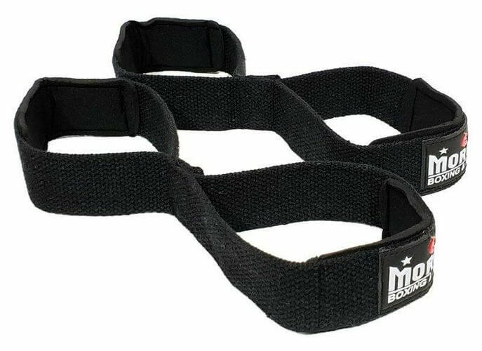 FIGURE 8 STRENGTH WEIGHTS POWER LIFTING GYM BAR STRAPS BLACK COLOR